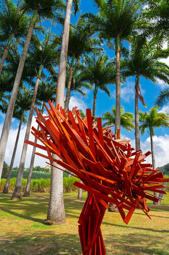 La fleur fractale de Miguel Chevalier et les palmiers, habitation Clement par CHRISTIAN GOETGHEBEUR, Photographie en vente sur Singulart