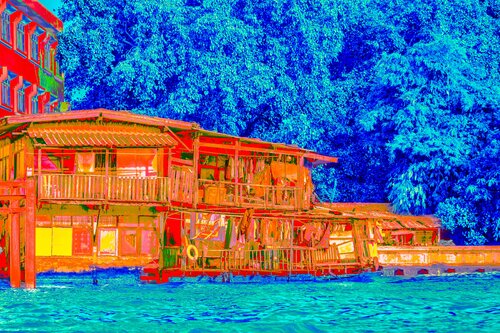 Sur les flots cu Chao Phraya di CHRISTIAN GOETGHEBEUR, Fotografia in vendita su Singulart