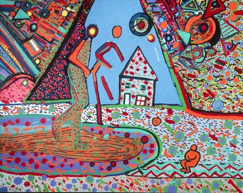 RUNNING,BABY, HOUSE di Linda H. Smith, Pittura in vendita su Singulart