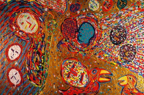 MASKS & BIRDS de Linda H. Smith, Pintura a la venta en Singulart