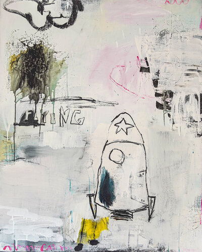 Take me to the moon van Christiane Lohrig, Schilderij te koop op Singulart