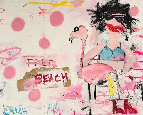 free beach by Christiane Lohrig, Painting for Sale on Singulart