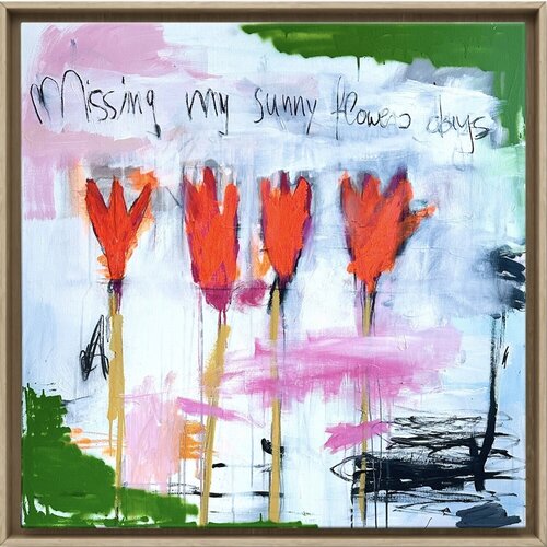 Missing my sunny flowers days van Christiane Lohrig, Schilderij te koop op Singulart
