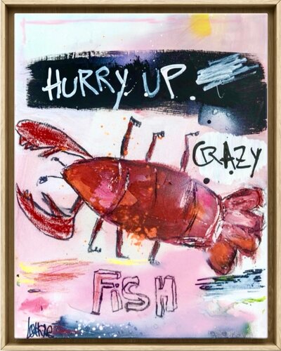 Hurry up crazy fish van Christiane Lohrig, Schilderij te koop op Singulart