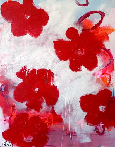 RED ROSES by Christiane Lohrig, Painting for Sale on Singulart