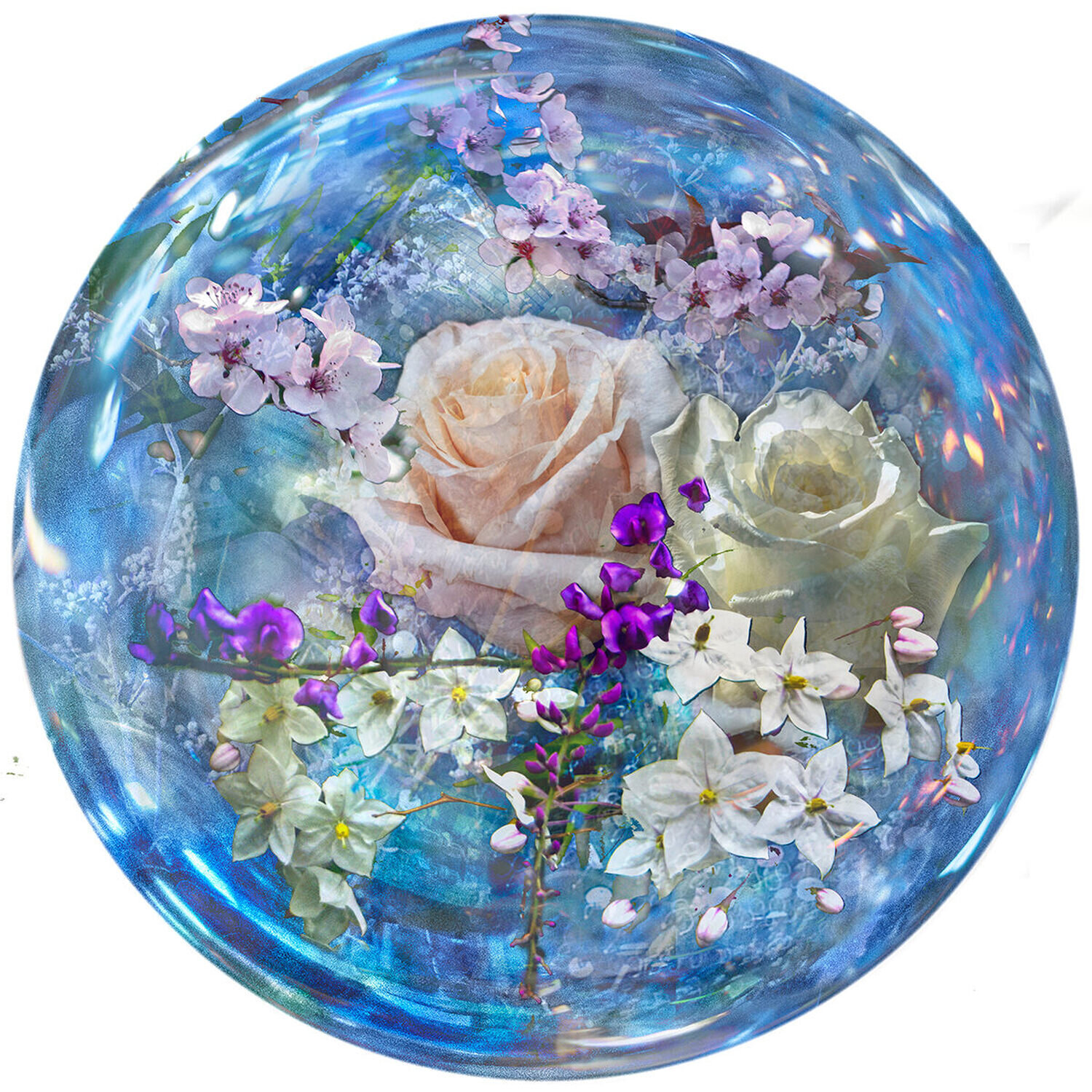 Blue Globe 5-spring flowers-1 Stephanie Sydney Stampa in vendita