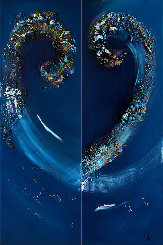 Swinging Heart - 2 x 30 x 90 cm par Edelgard Schroer, Peinture en vente sur Singulart