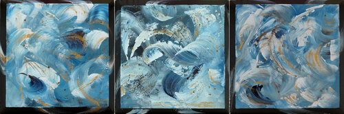 Tidal Whispers 3 x 30 x 30 x 4 cm Edelgard Schroer