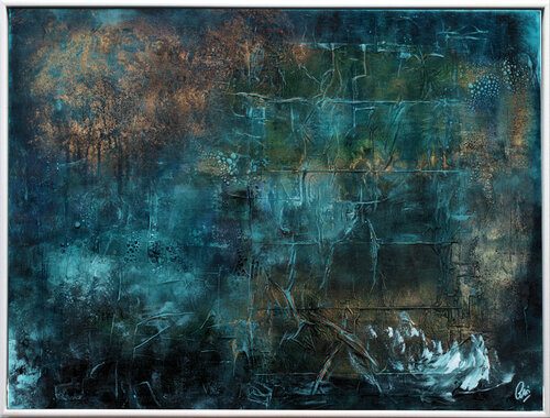 Golden Abyss van Edelgard Schroer, Schilderij te koop op Singulart