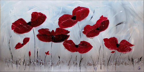 Crimson Poppies von Edelgard Schroer, Malerei kaufen auf Singulart