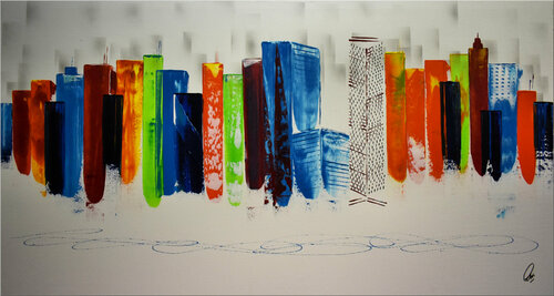 Living in the City II di Edelgard Schroer, Pittura in vendita su Singulart