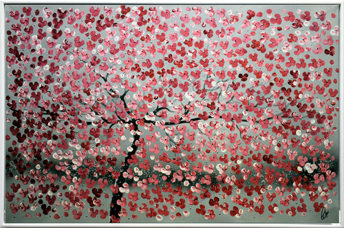 Red Cherry Blossoms II di Edelgard Schroer, Pittura in vendita su Singulart
