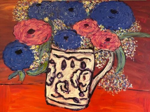 Flowers in Pot von Jimmy Reagan, Malerei kaufen auf Singulart