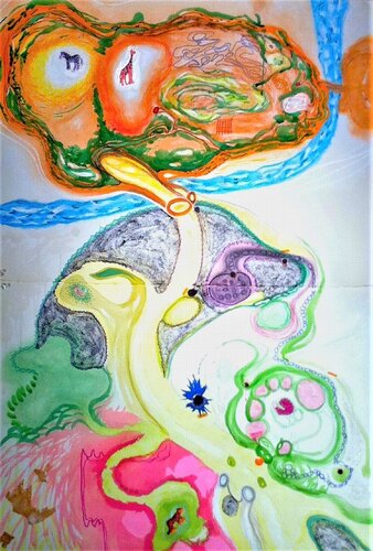 Biogram of the Kansas City Zoo van Kory Twaddle, Werk op papier te koop op Singulart