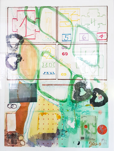 Blue Springs Studio Map de Kory Twaddle, Pintura a la venta en Singulart