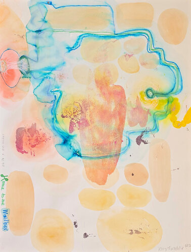 Home to the Mailbox (Abstract, Biogram, Warm, Pastel) de Kory Twaddle, Pintura a la venta en Singulart