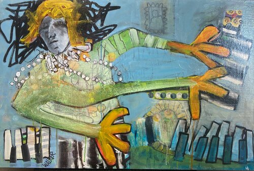 Swinging in Pearls de Robin Walker, Pintura a la venta en Singulart
