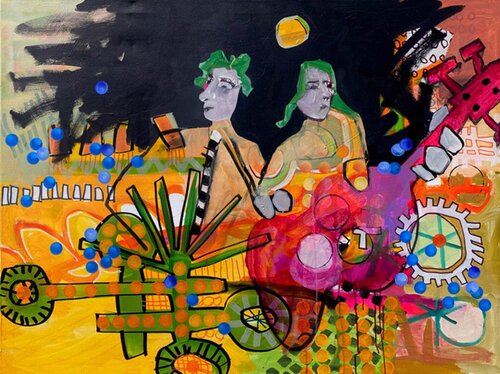 Modern Folk Duo di Robin Walker, Pittura in vendita su Singulart
