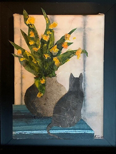 Still Life with Cat  par Ronni Jolles, Peinture en vente sur Singulart