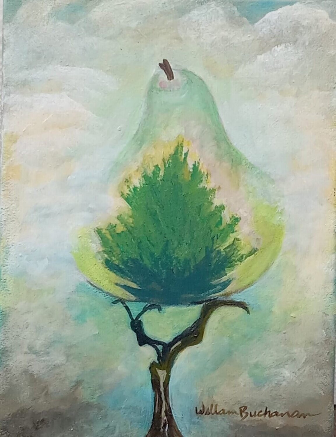 Meditation - Still Life with Pear  William Buchanan Originalgemälde zu verkaufen