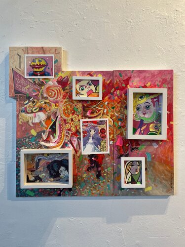 Entry Of Pacman Into Los Angeles + With Thanks to James Ensor di Ralph Allen Massey, Pittura in vendita su Singulart