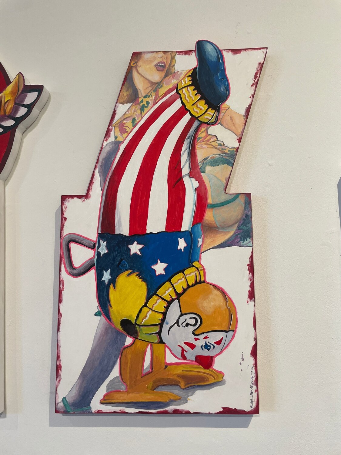 Clown with Background Noise Ralph Allen Massey Dipinto originale in vendita