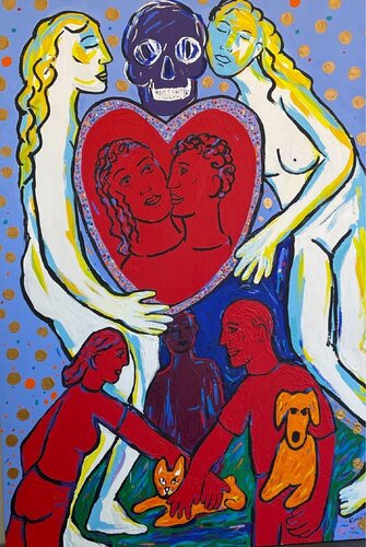 Death, Love2 van Linda Smith, Schilderij te koop op Singulart