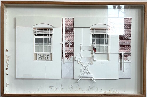 Double Window with Fan + Directors Chair and Red Visor van Guenther Riess, Werk op papier te koop op Singulart