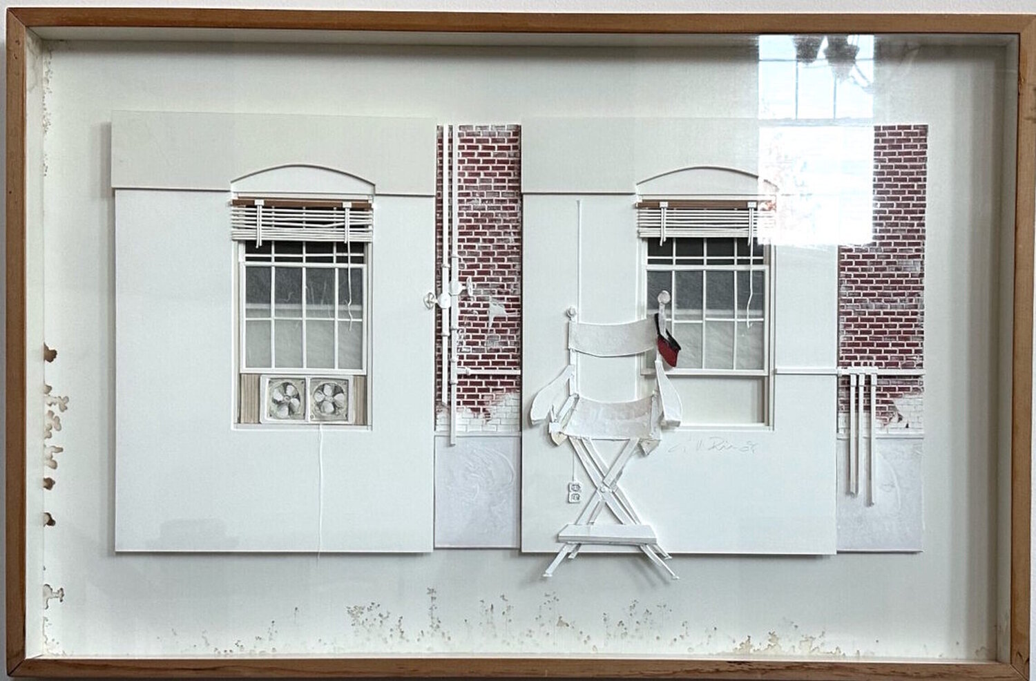 Double Window with Fan + Directors Chair and Red Visor Guenther Riess Opera su carta in vendita