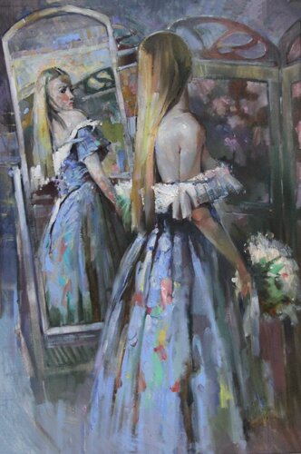 Women in blue par Vladislava Yakovenko, Peinture en vente sur Singulart