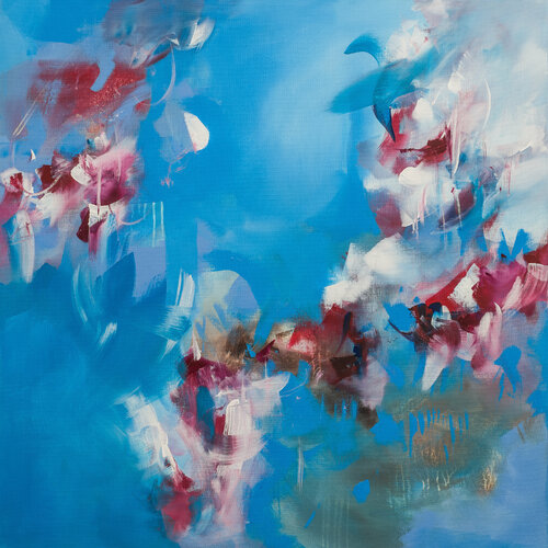 Blue almonds par Agnieszka Potocka-Makoś, Peinture en vente sur Singulart