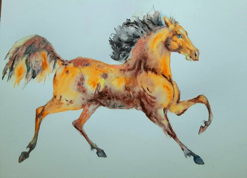 Horse in motion 3 di Daniela Vasileva, Opera su carta in vendita su Singulart