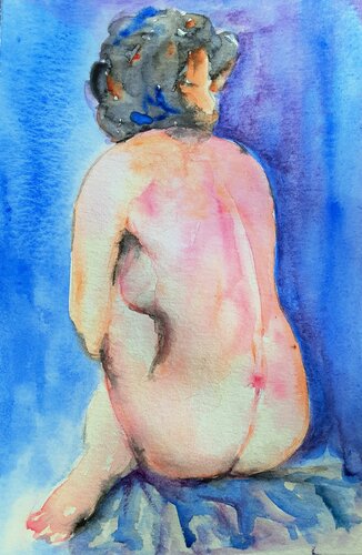 Female figure sitting von Daniela Vasileva, Werk auf Papier kaufen auf Singulart