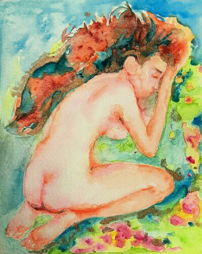 Dream, Female figure sleeping von Daniela Vasileva, Werk auf Papier kaufen auf Singulart