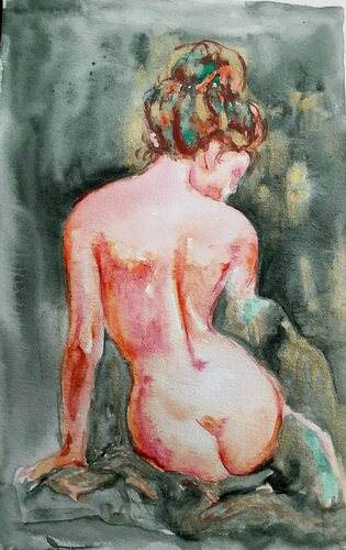 Female figure sitting 2 von Daniela Vasileva, Werk auf Papier kaufen auf Singulart