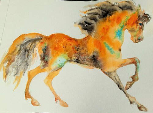 Horse in motion 14 di Daniela Vasileva, Opera su carta in vendita su Singulart