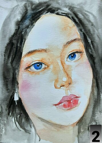 Female face, girl portrait 3 von Daniela Vasileva, Werk auf Papier kaufen auf Singulart