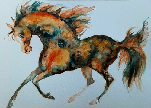 Horse running par Daniela Vasileva, Œuvre sur papier en vente sur Singulart