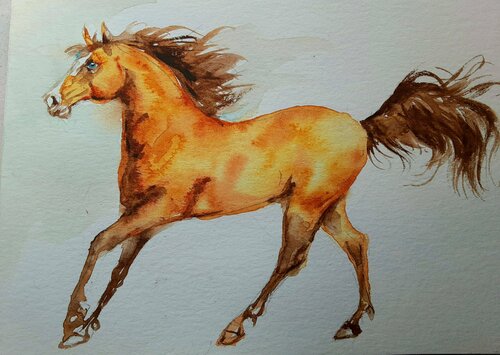 Horse running par Daniela Vasileva, Œuvre sur papier en vente sur Singulart