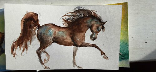 Brown Horse par Daniela Vasileva, Œuvre sur papier en vente sur Singulart