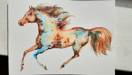 Horse running 8 par Daniela Vasileva, Œuvre sur papier en vente sur Singulart