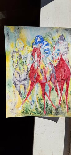 Horse racing track by Daniela Vasileva, 종이 for Sale on Singulart