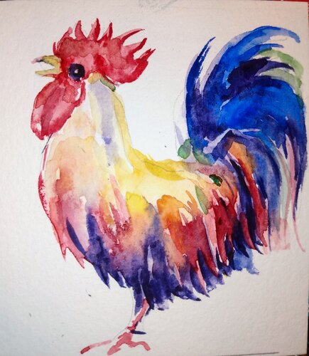 Rooster Chicken art Daniela Vasileva