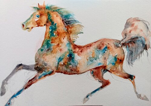 Horse running di Daniela Vasileva, Opera su carta in vendita su Singulart