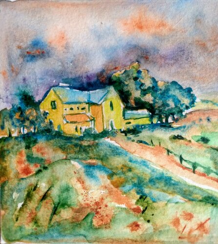 House in the countryside von Daniela Vasileva, Werk auf Papier kaufen auf Singulart
