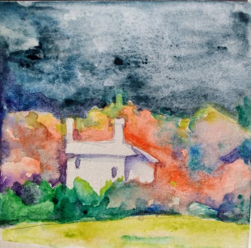 House in the countryside di Daniela Vasileva, Opera su carta in vendita su Singulart