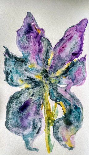 Blue floral van Daniela Vasileva, Werk op papier te koop op Singulart