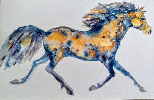 Horse running di Daniela Vasileva, Opera su carta in vendita su Singulart