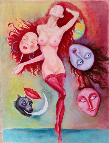 Crescent masquerade von Daniela Vasileva, Malerei kaufen auf Singulart
