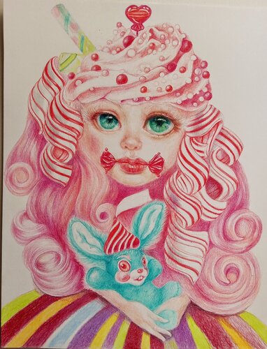 Love is candy.  Milk shake von Daniela Vasileva, Werk auf Papier kaufen auf Singulart
